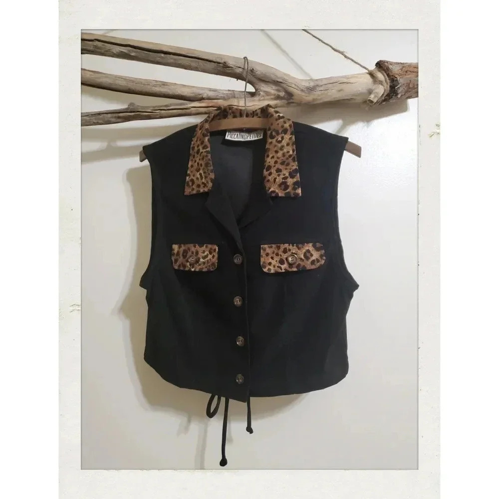 ✨Host Pick!✨ Vintage Pinup Rockabilly Cheetah Leopard Print Suede Vest